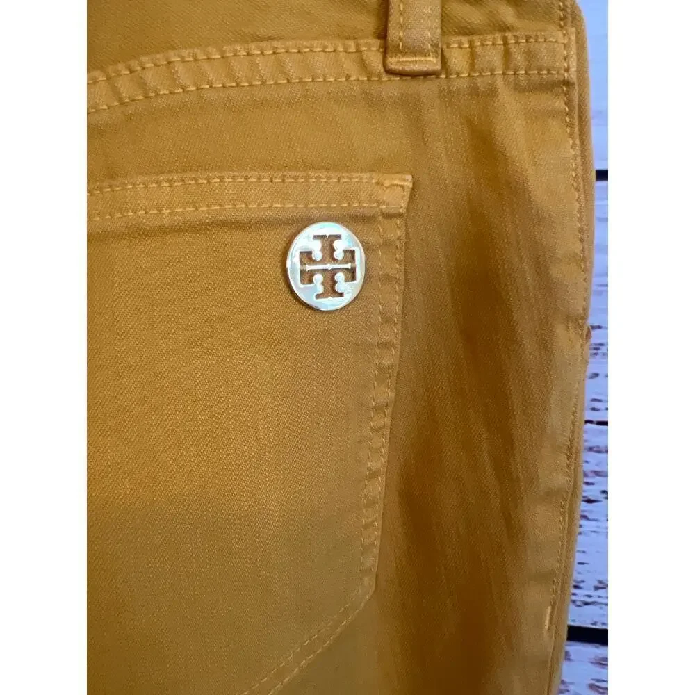 Tory Burch SUPPEY Skin pants golden yellow size 28 NWT